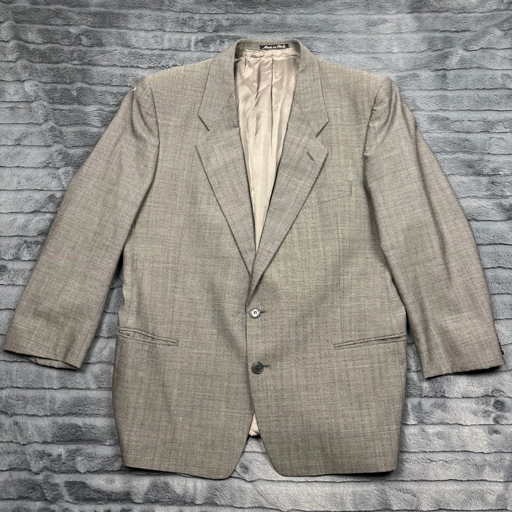 Mani by Giorgio Armani Blazer Mens 44R Pure Virgin Wool Grey Brown Italy